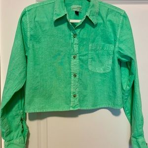 Universal Thread Green Long Sleeve Crop Top